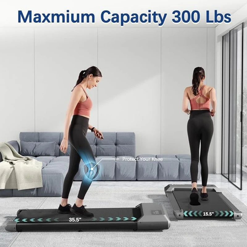 Tapis roulant 300lbs pour la maison 2,5hp tapis roulant tapis de marche LCD affichage numérique des données 2in1 marche course Fitness exercice Machine