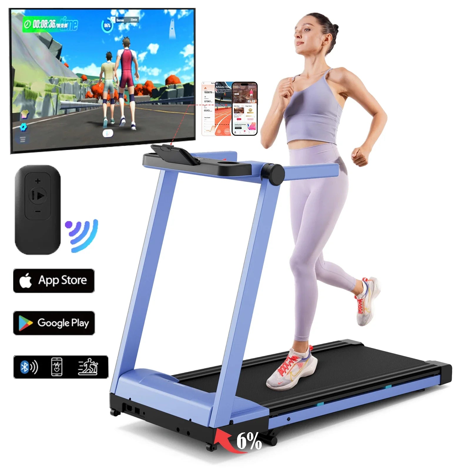 WalkFit 3.5 – Tapis de course pliable avec poignée