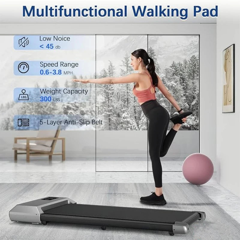 Tapis roulant 300lbs pour la maison 2,5hp tapis roulant tapis de marche LCD affichage numérique des données 2in1 marche course Fitness exercice Machine